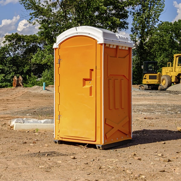 can i customize the exterior of the porta potties with my event logo or branding in White Cloud